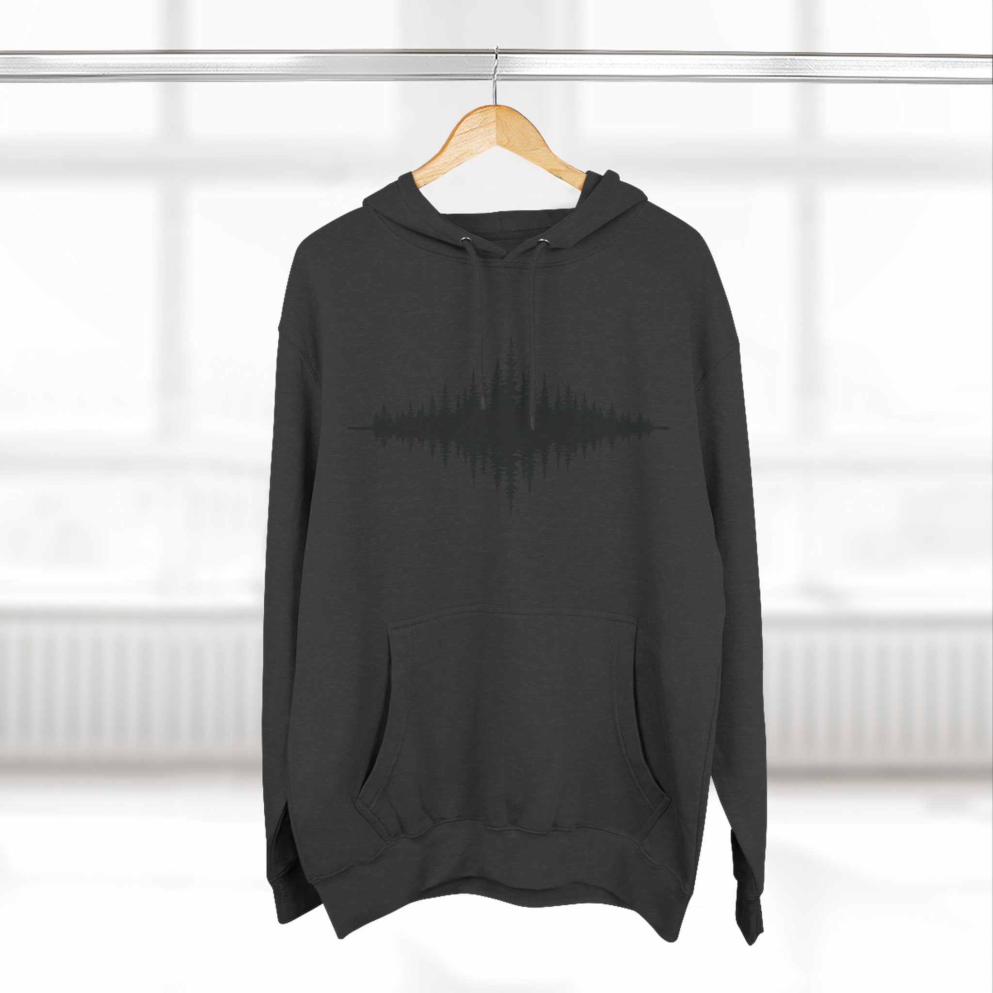 Forest Soundwave Hoodie — Minimal Nature Waveform Sweatshirt