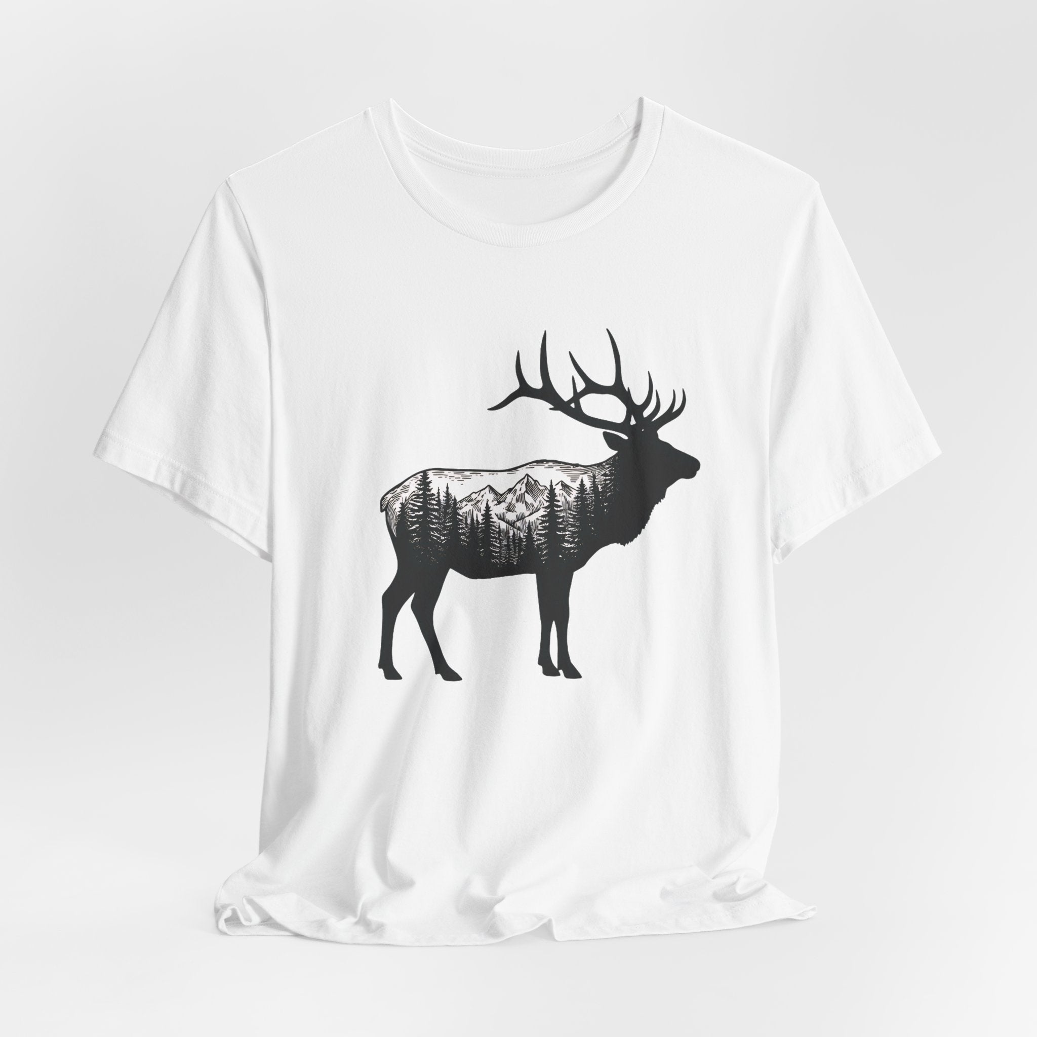 Elk Mountain Forest Silhouette | Nature Graphic Tee