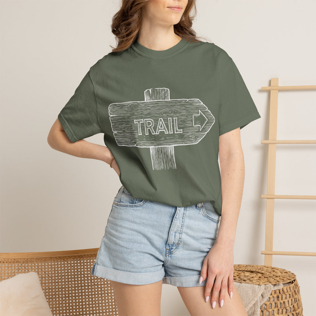 Trail Sign T-Shirt — Outdoor Hiking Direction Shirt