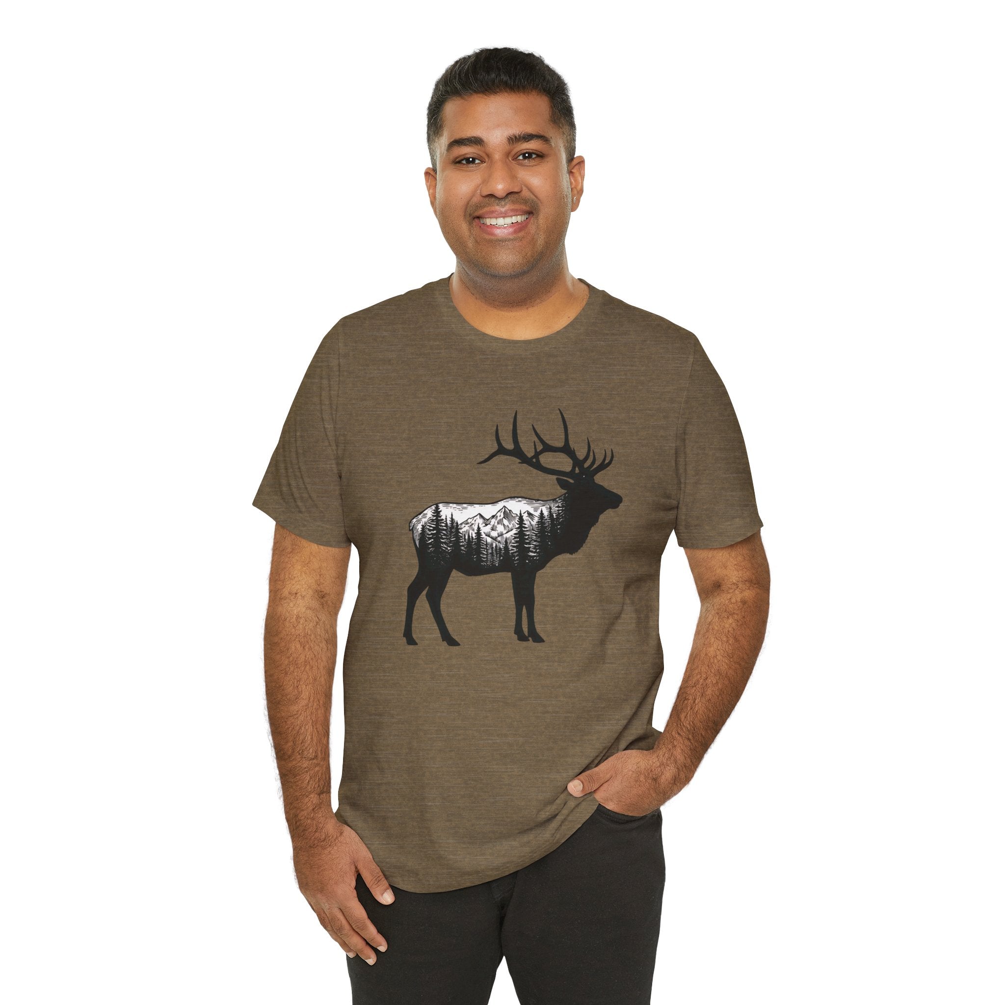 Elk Mountain Forest Silhouette | Nature Graphic Tee