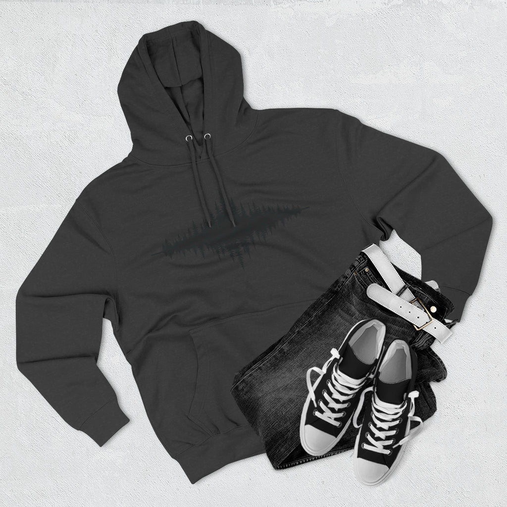 Forest Soundwave Hoodie — Minimal Nature Waveform Sweatshirt