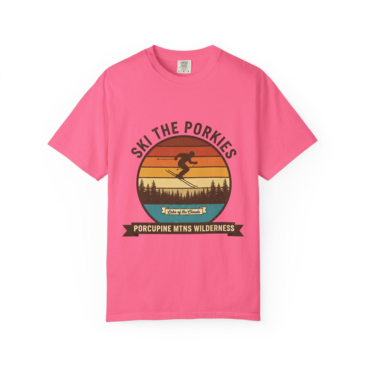 Ski the Porkies T-Shirt — Porcupine Mtns Wilderness Retro Skiing Tee