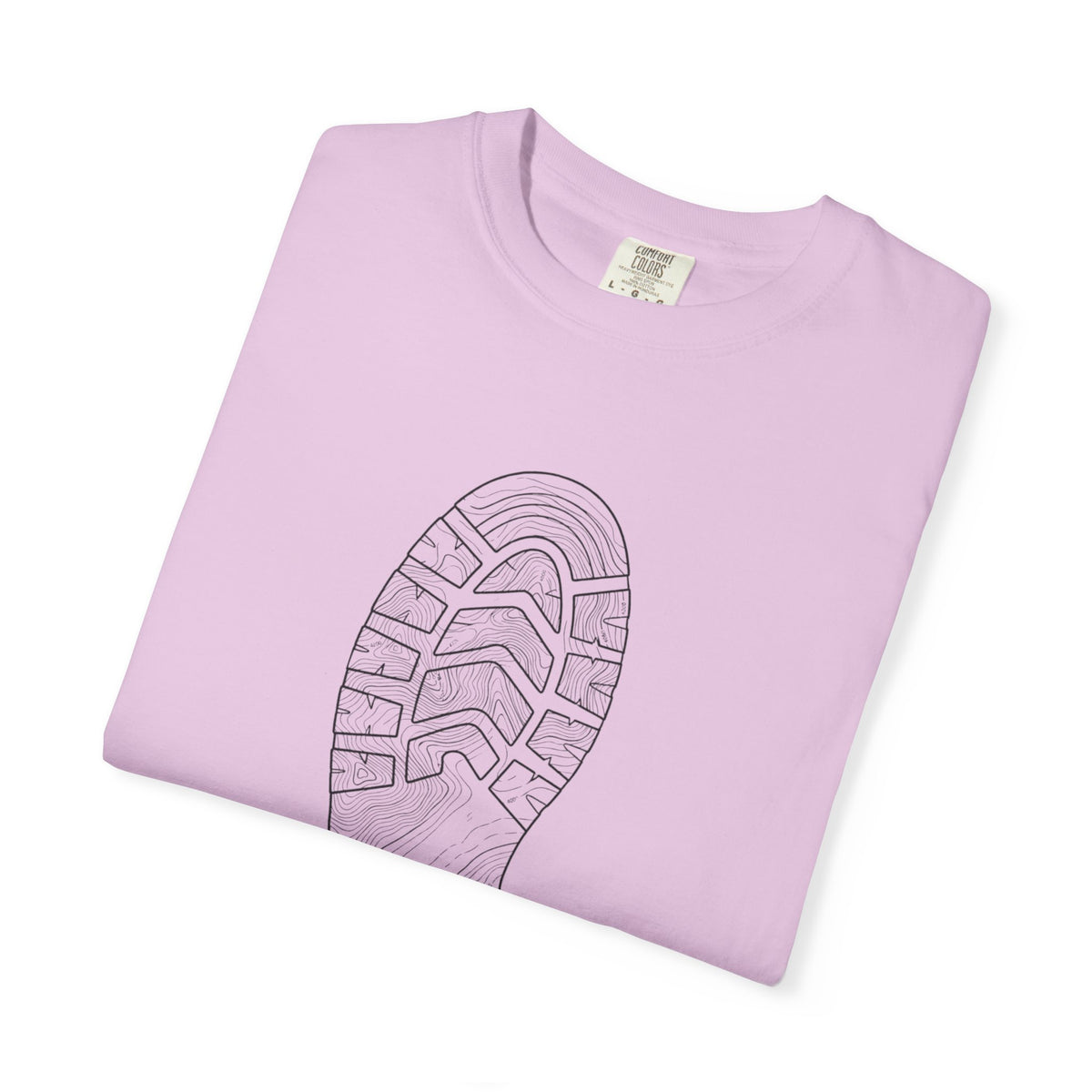 Sole Print T-Shirt — Minimal Boot Print Graphic Tee
