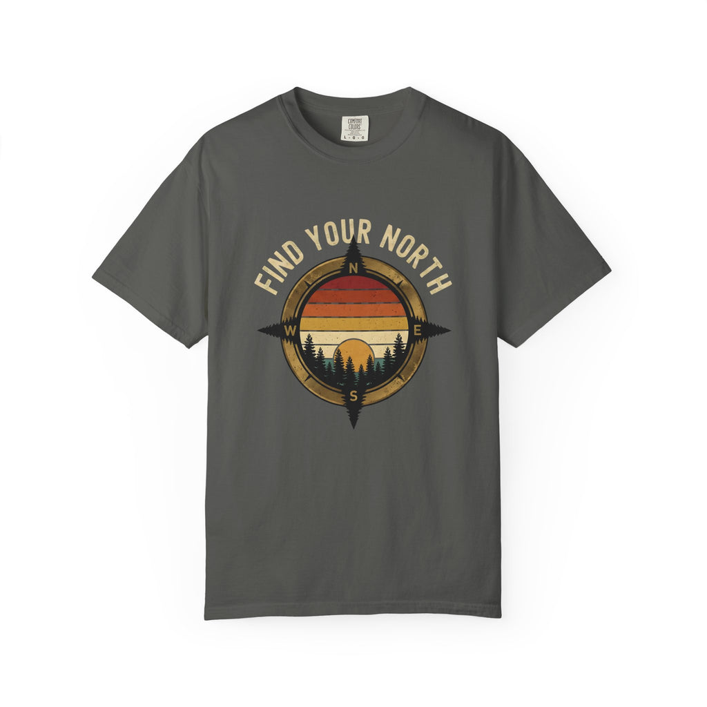 Find Your North T-Shirt — Vintage Compass Sunset Graphic Tee