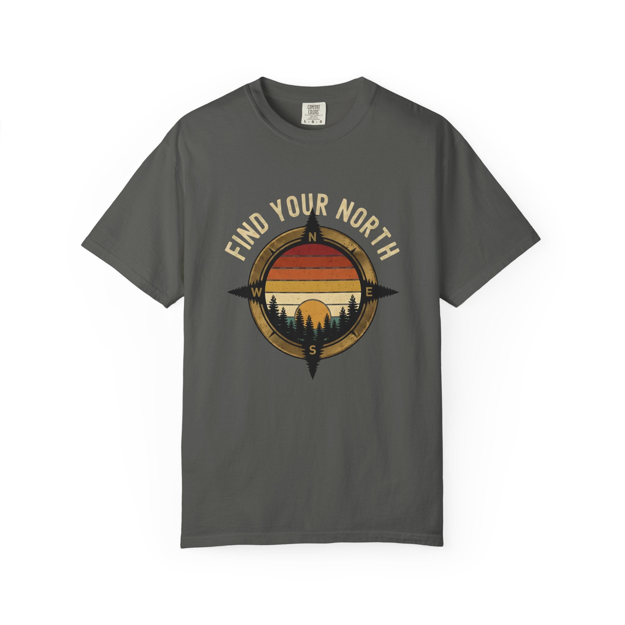 Find Your North T-Shirt — Vintage Compass Sunset Graphic Tee