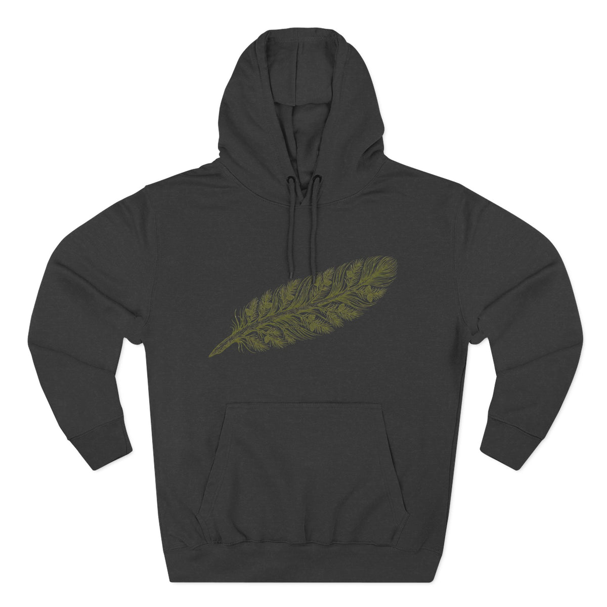 The "Forest Feather" Premium Hoodie - Pine Needle & Quill Illustration
