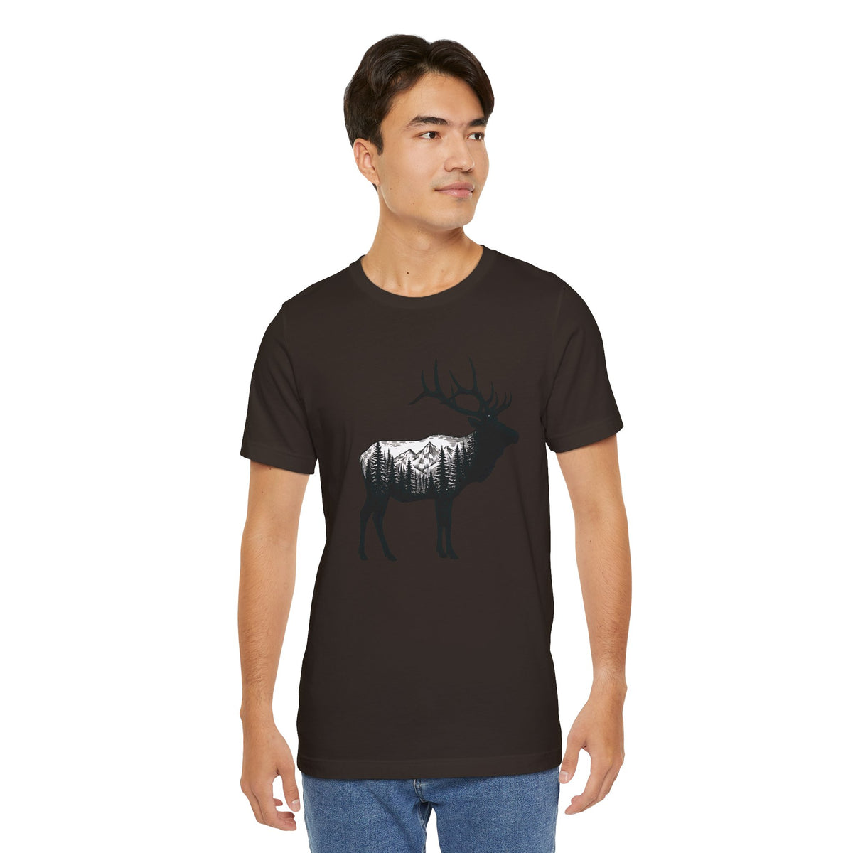 Elk Mountain Forest Silhouette | Nature Graphic Tee