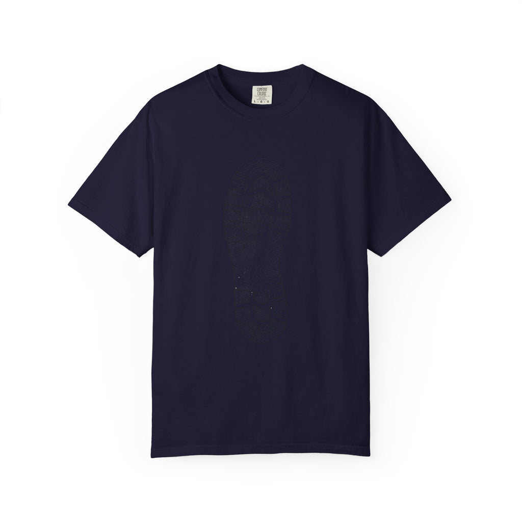 Sole Print T-Shirt — Minimal Boot Print Graphic Tee