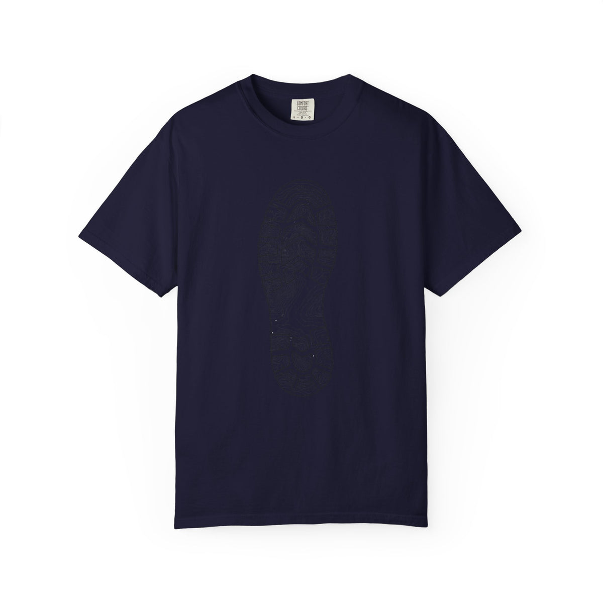 Sole Print T-Shirt — Minimal Boot Print Graphic Tee