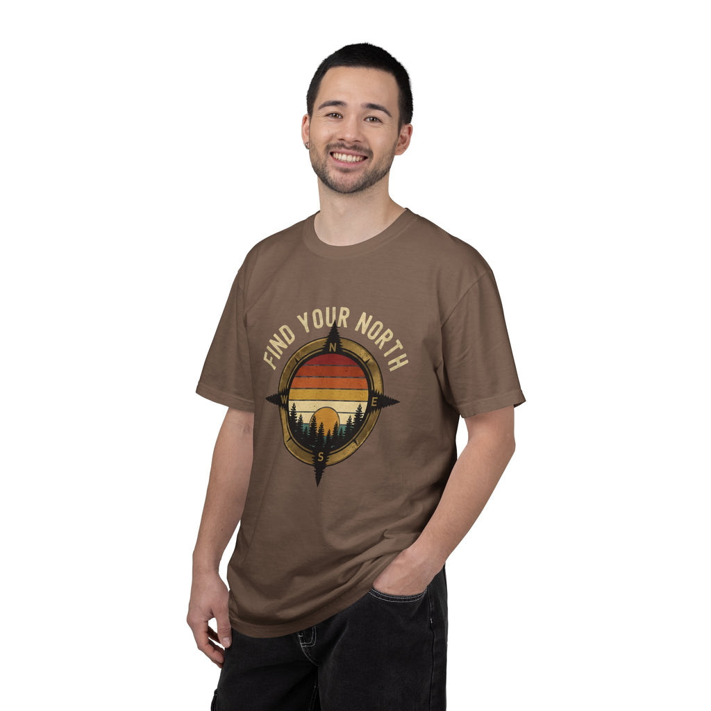 Find Your North T-Shirt — Vintage Compass Sunset Graphic Tee