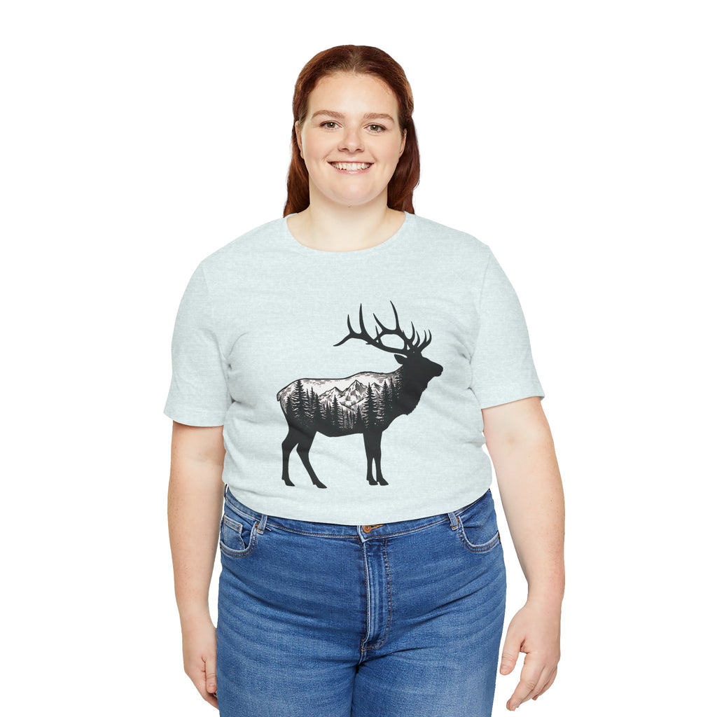 Elk Mountain Forest Silhouette | Nature Graphic Tee