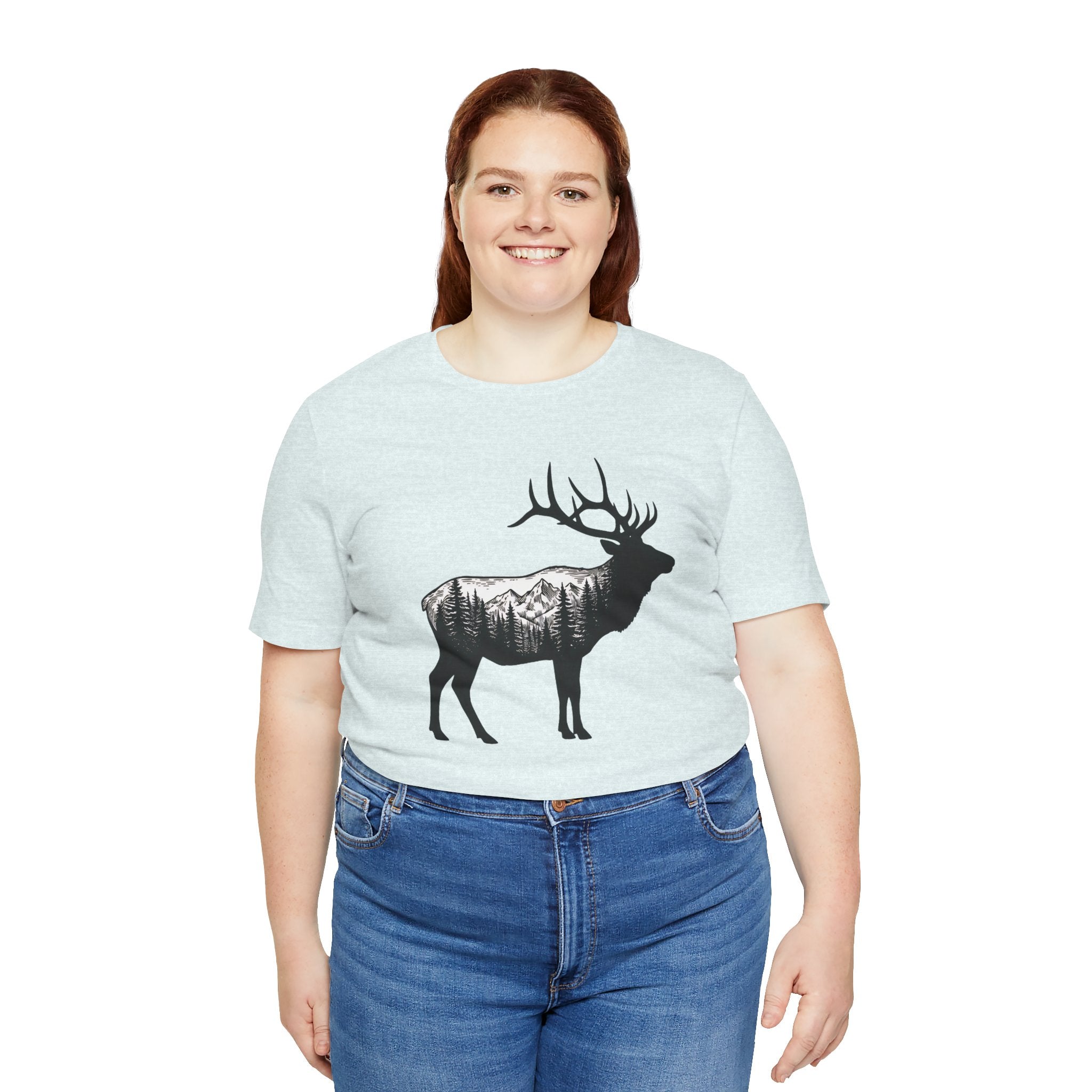 Elk Mountain Forest Silhouette | Nature Graphic Tee