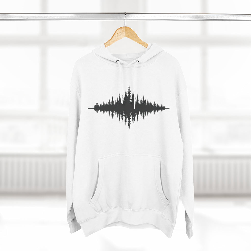 Forest Soundwave Hoodie — Minimal Nature Waveform Sweatshirt