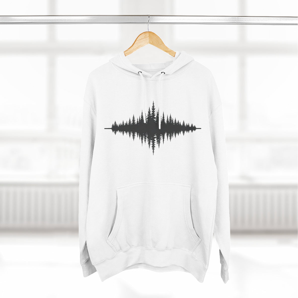 Forest Soundwave Hoodie — Minimal Nature Waveform Sweatshirt