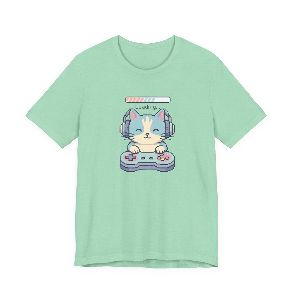Gaming Cat Loading Screen | Pixel Art Graphic Tee