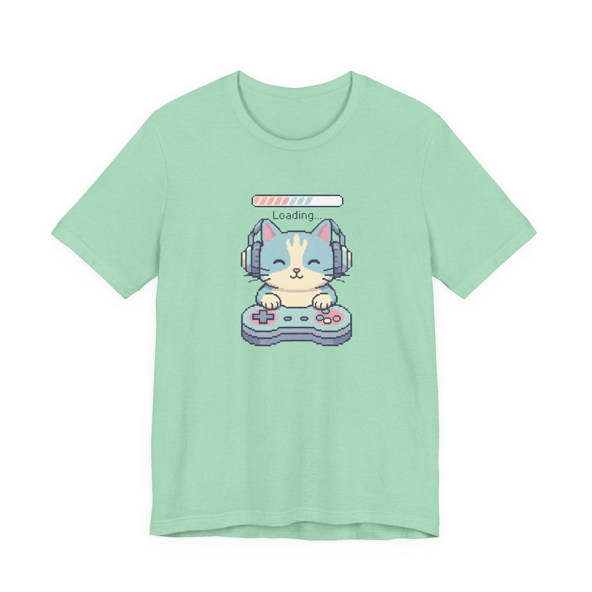 Gaming Cat Loading Screen | Pixel Art Graphic Tee