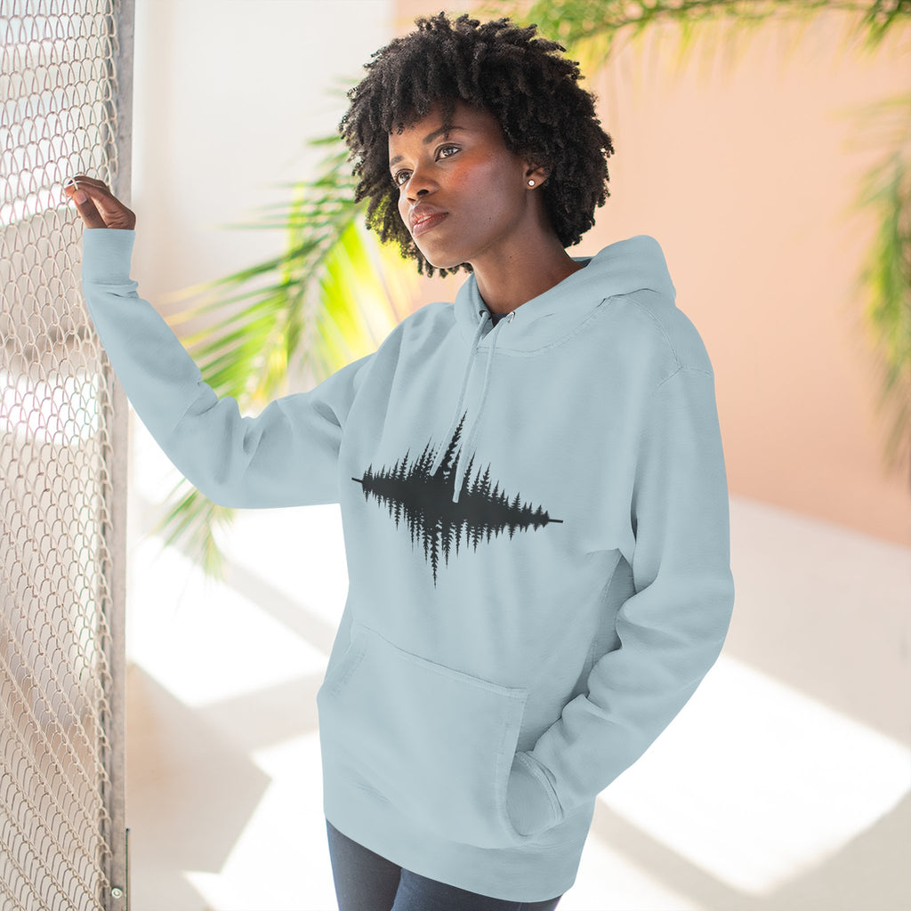 Forest Soundwave Hoodie — Minimal Nature Waveform Sweatshirt