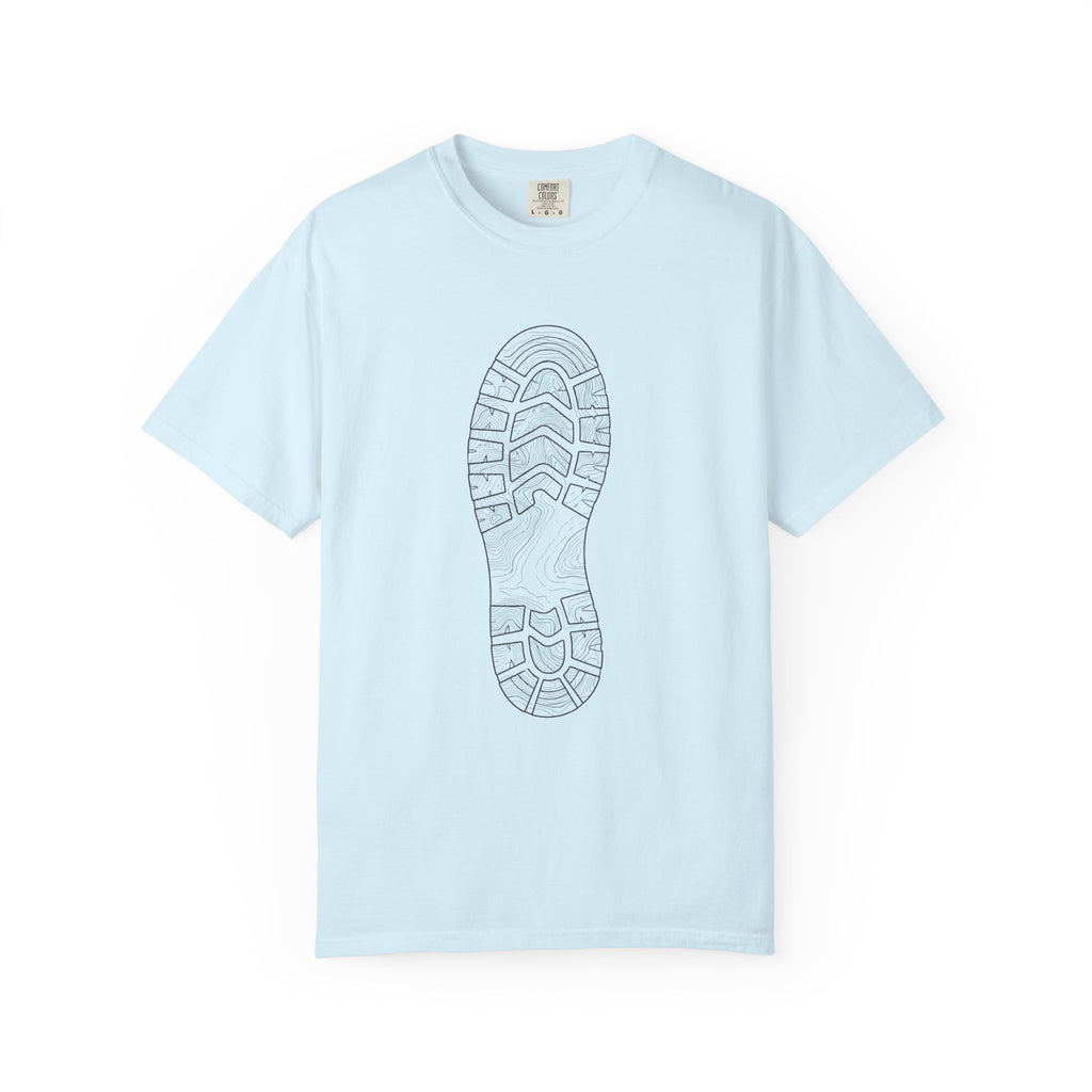 Sole Print T-Shirt — Minimal Boot Print Graphic Tee