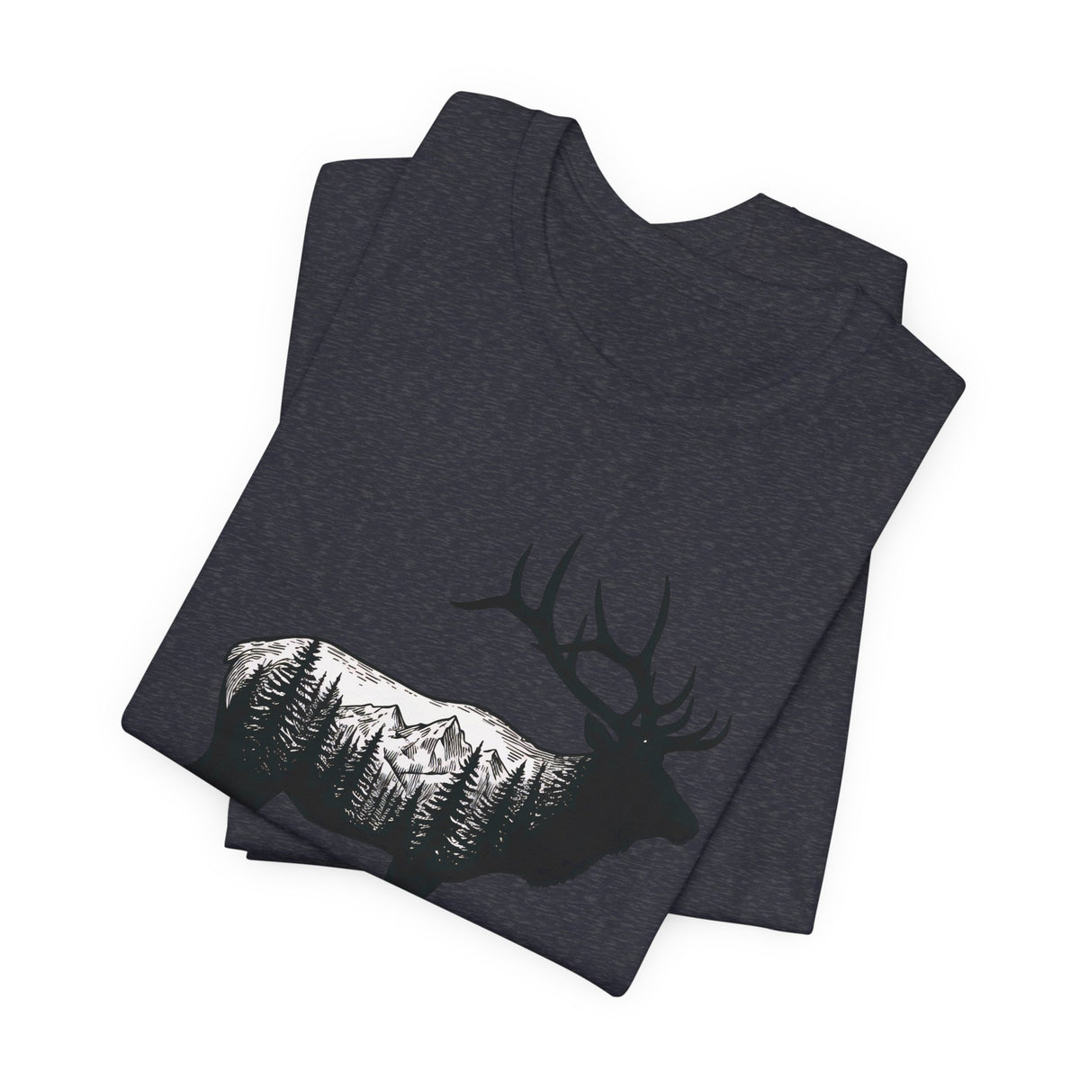 Elk Mountain Forest Silhouette | Nature Graphic Tee