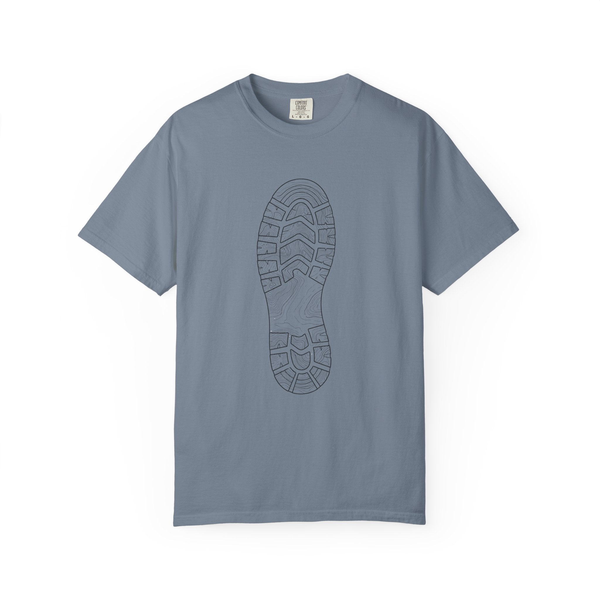 Sole Print T-Shirt — Minimal Boot Print Graphic Tee
