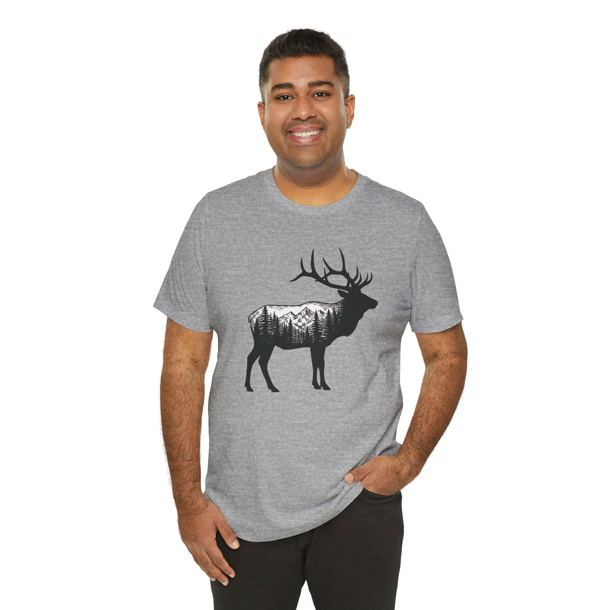 Elk Mountain Forest Silhouette | Nature Graphic Tee
