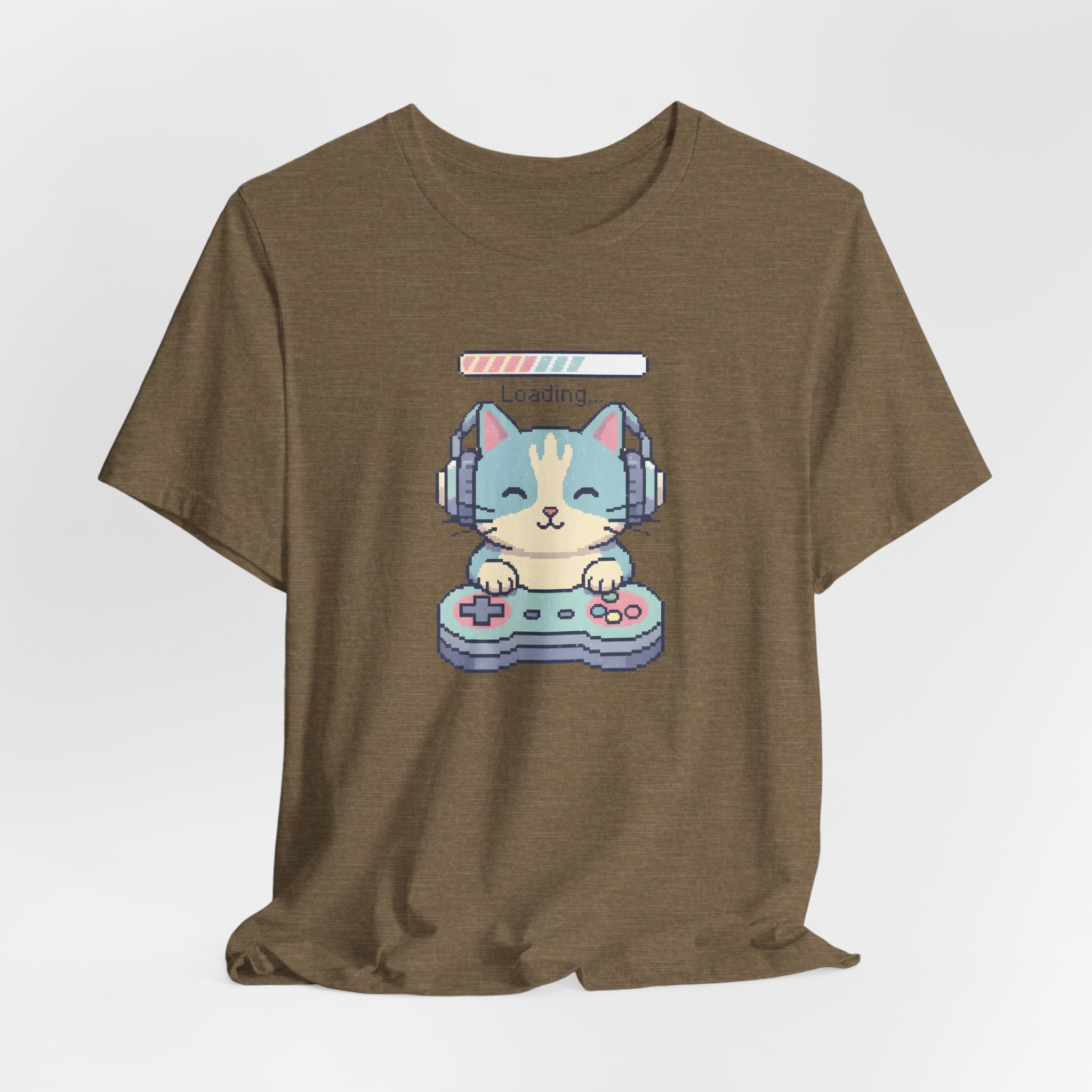 Gaming Cat Loading Screen | Pixel Art Graphic Tee