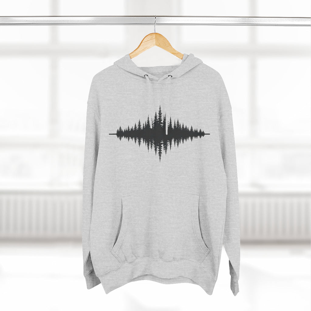 Forest Soundwave Hoodie — Minimal Nature Waveform Sweatshirt