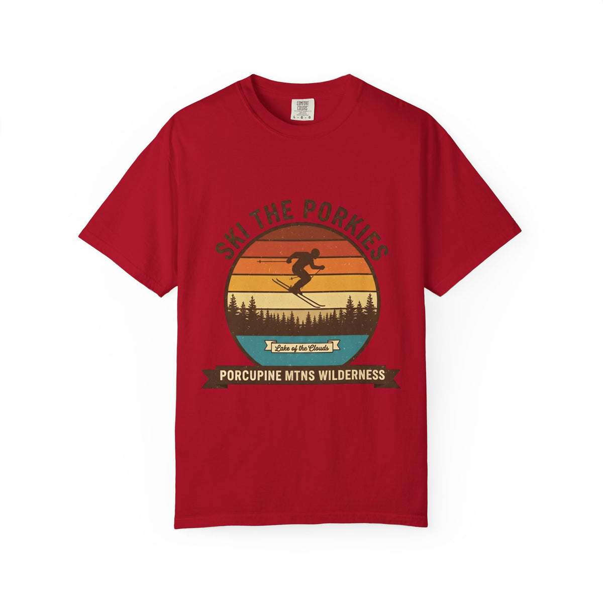 Ski the Porkies T-Shirt — Porcupine Mtns Wilderness Retro Skiing Tee