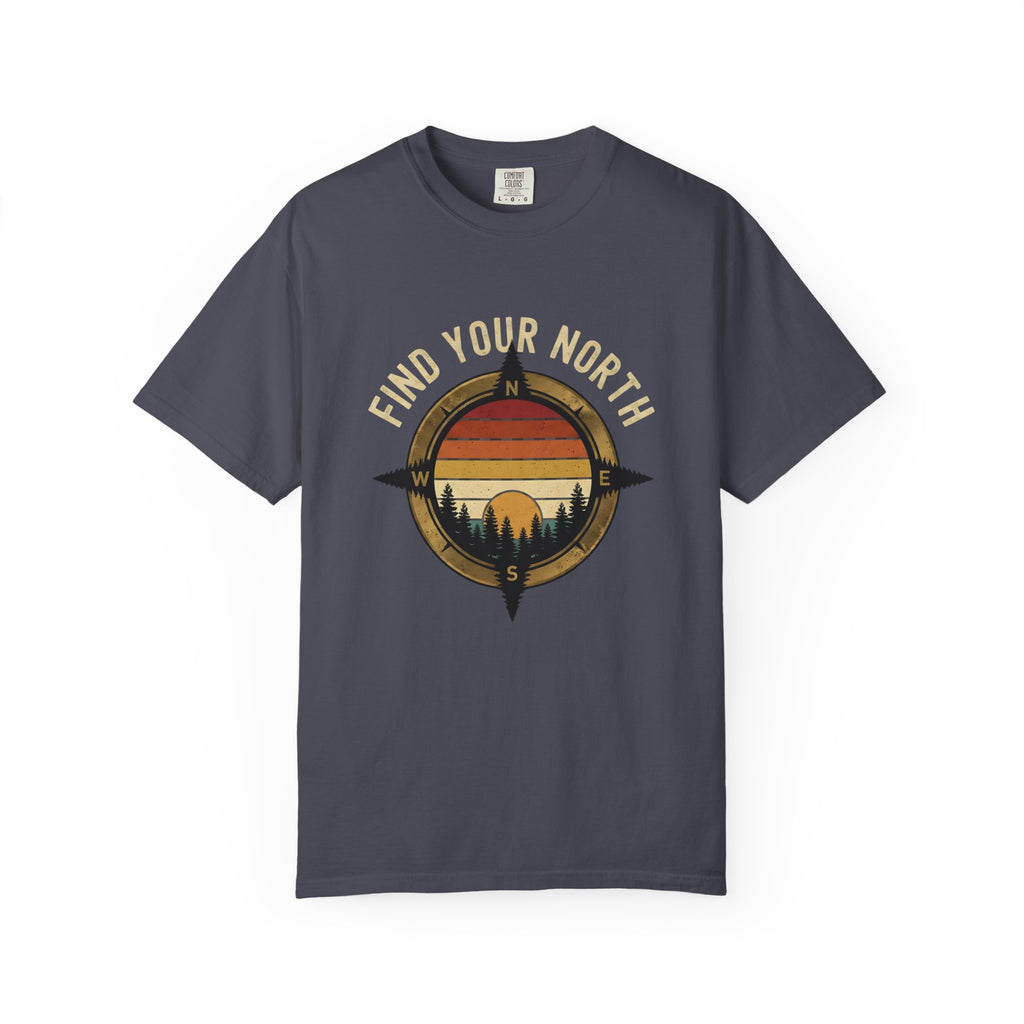 Find Your North T-Shirt — Vintage Compass Sunset Graphic Tee
