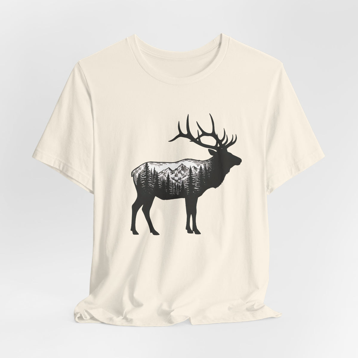 Elk Mountain Forest Silhouette | Nature Graphic Tee