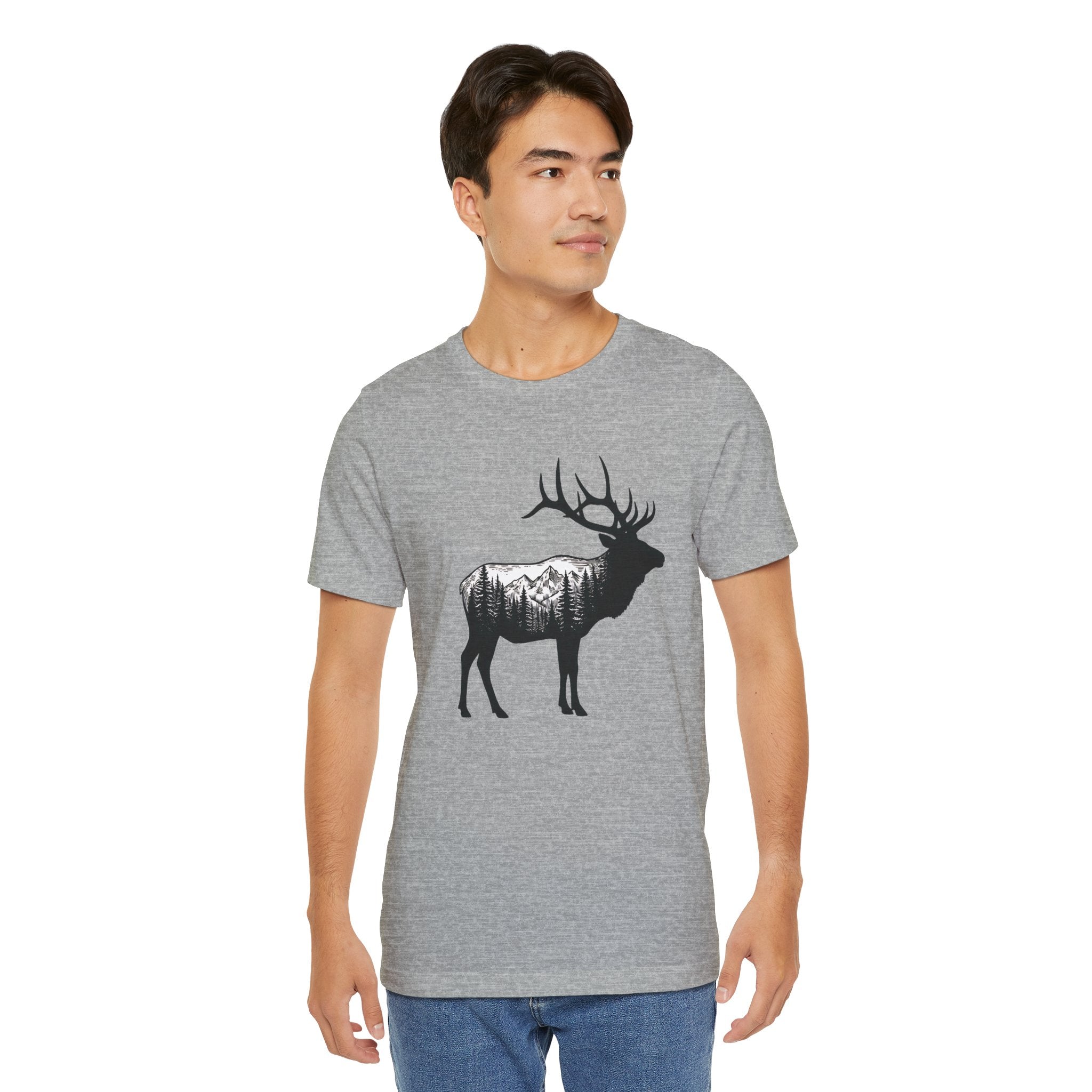 Elk Mountain Forest Silhouette | Nature Graphic Tee