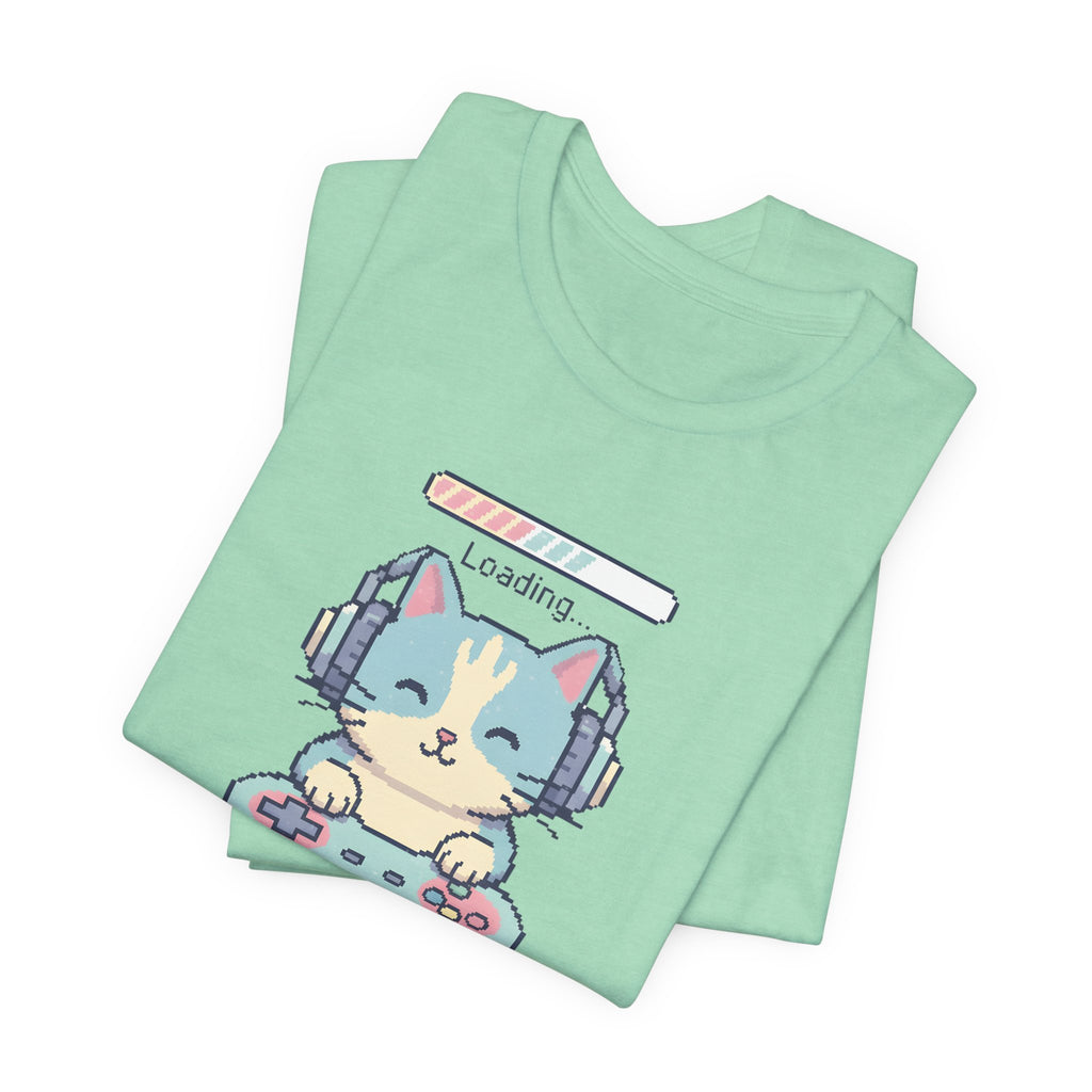 Gaming Cat Loading Screen | Pixel Art Graphic Tee
