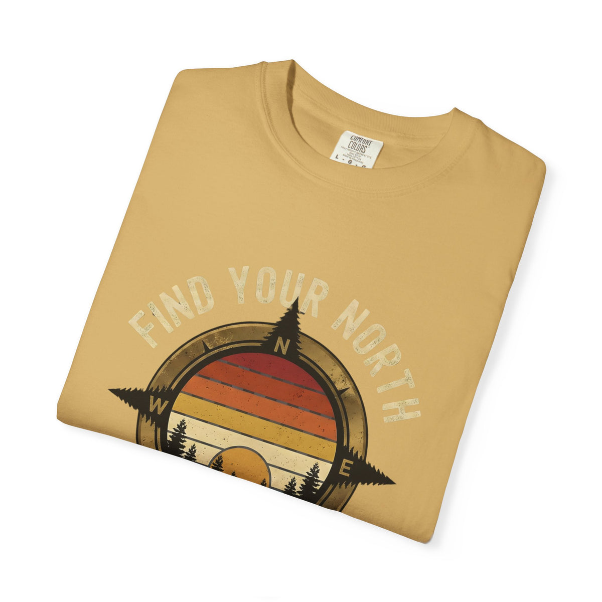 Find Your North T-Shirt — Vintage Compass Sunset Graphic Tee