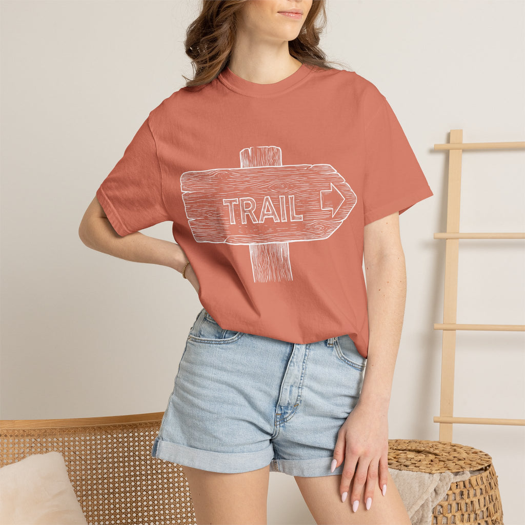 Trail Sign T-Shirt — Outdoor Hiking Direction Shirt