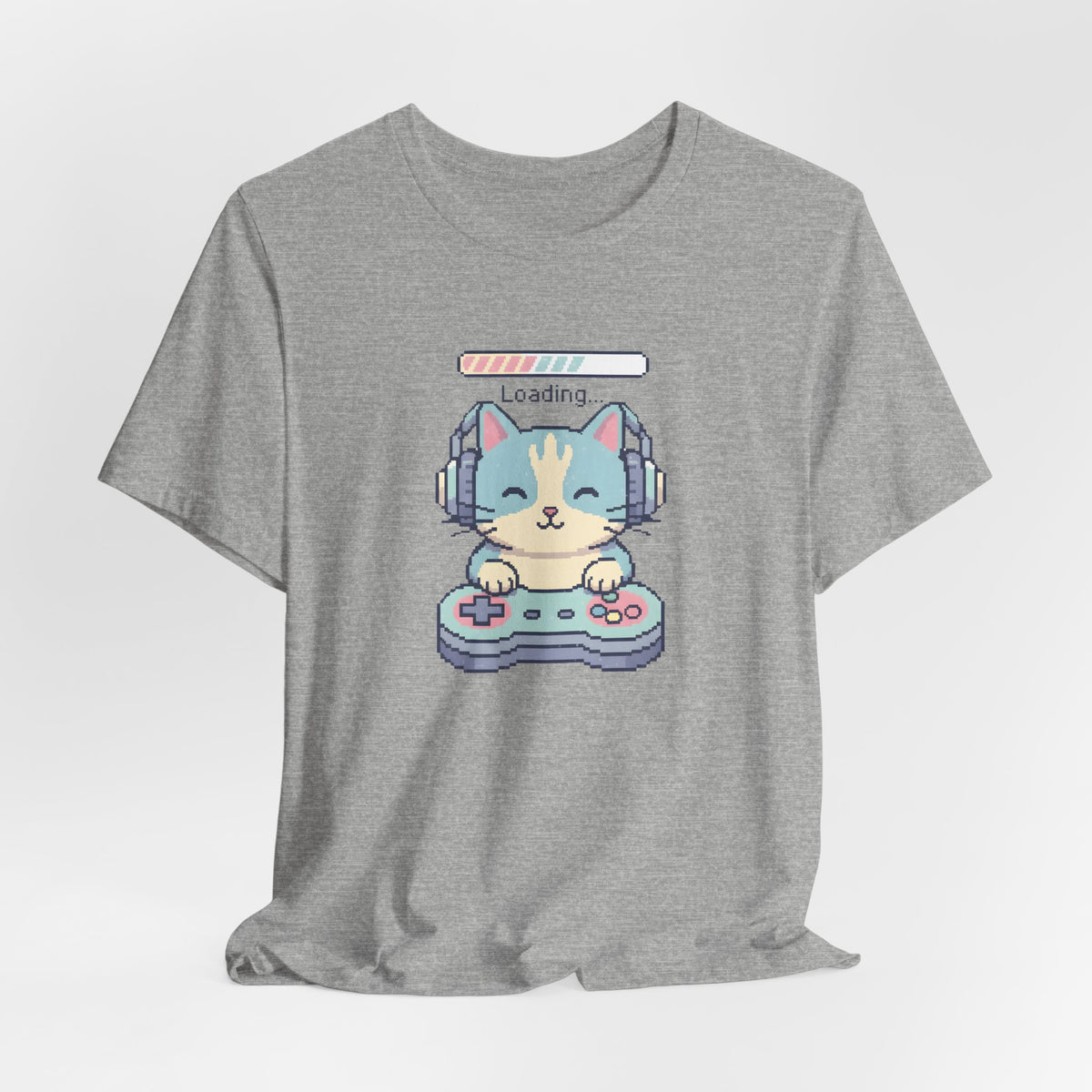 Gaming Cat Loading Screen | Pixel Art Graphic Tee