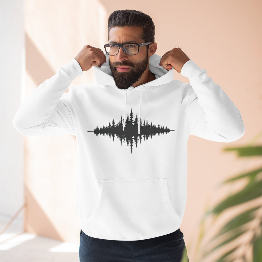 Forest Soundwave Hoodie — Minimal Nature Waveform Sweatshirt