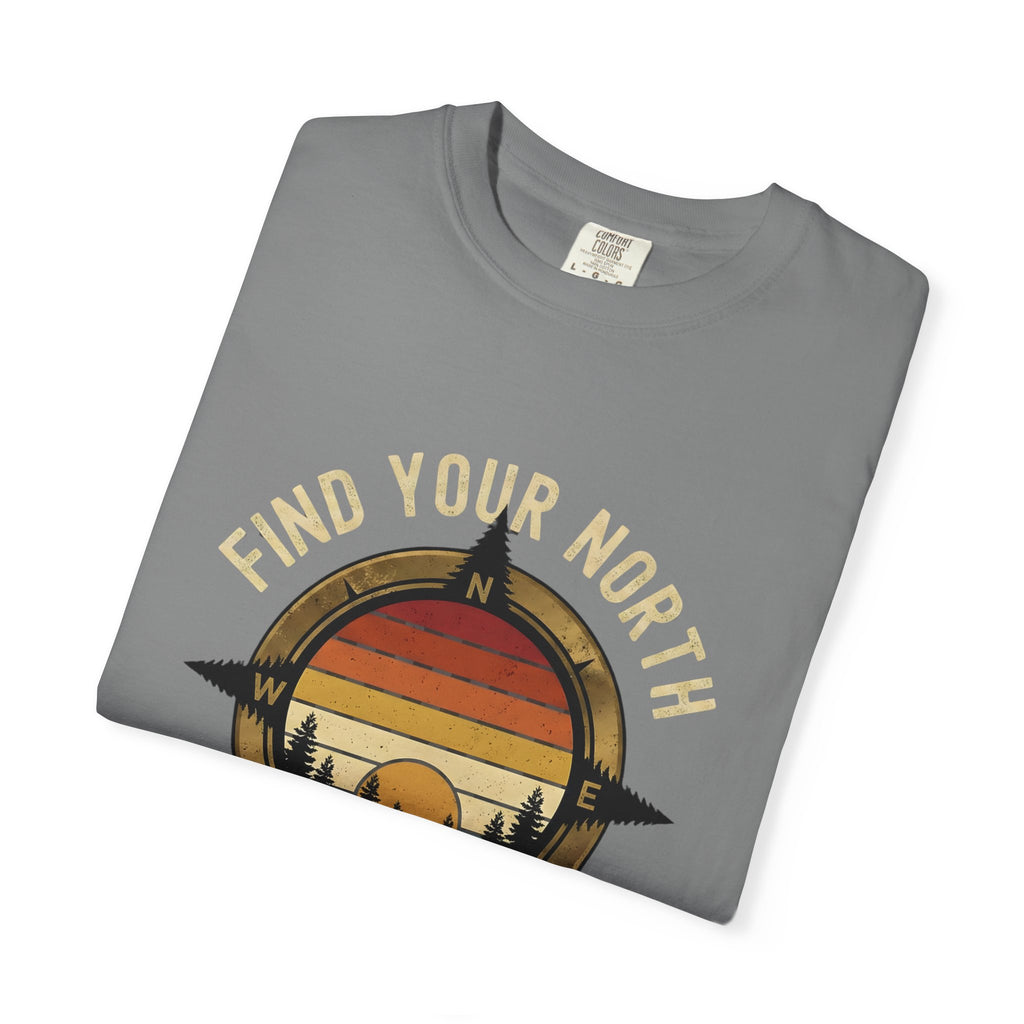 Find Your North T-Shirt — Vintage Compass Sunset Graphic Tee