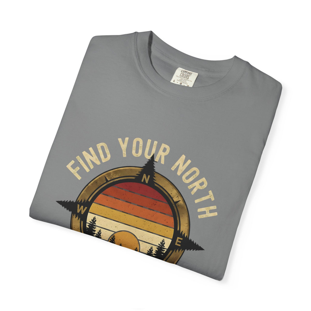Find Your North T-Shirt — Vintage Compass Sunset Graphic Tee