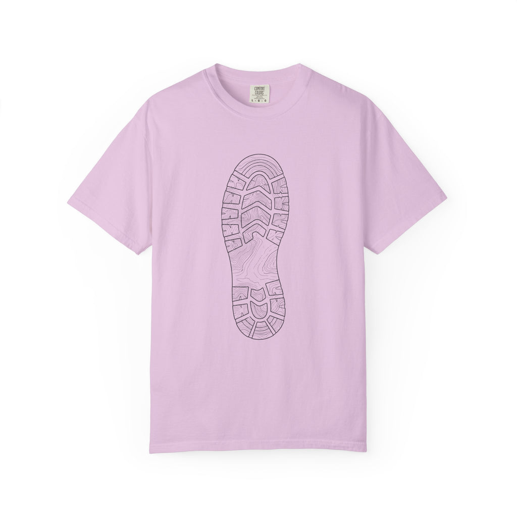 Sole Print T-Shirt — Minimal Boot Print Graphic Tee