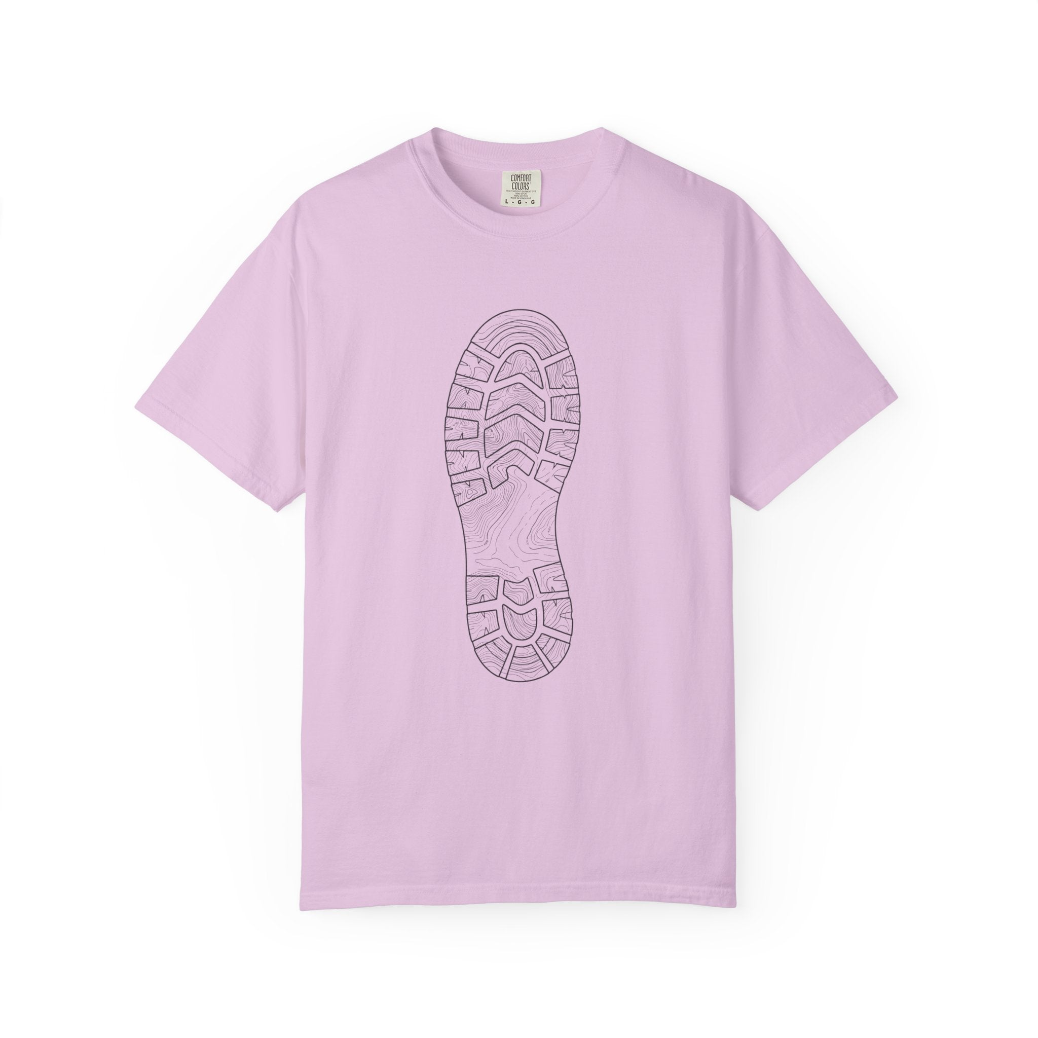 Sole Print T-Shirt — Minimal Boot Print Graphic Tee