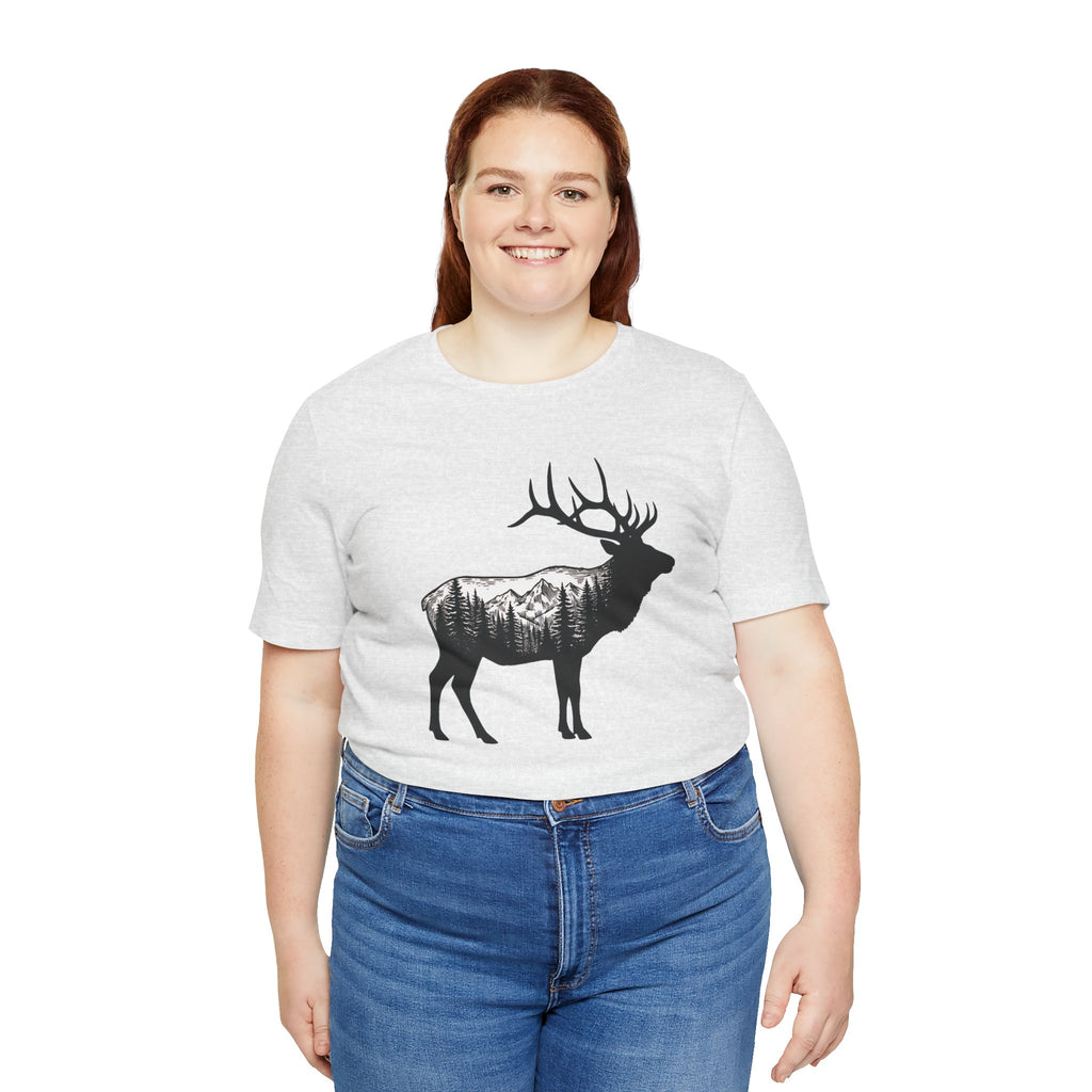 Elk Mountain Forest Silhouette | Nature Graphic Tee