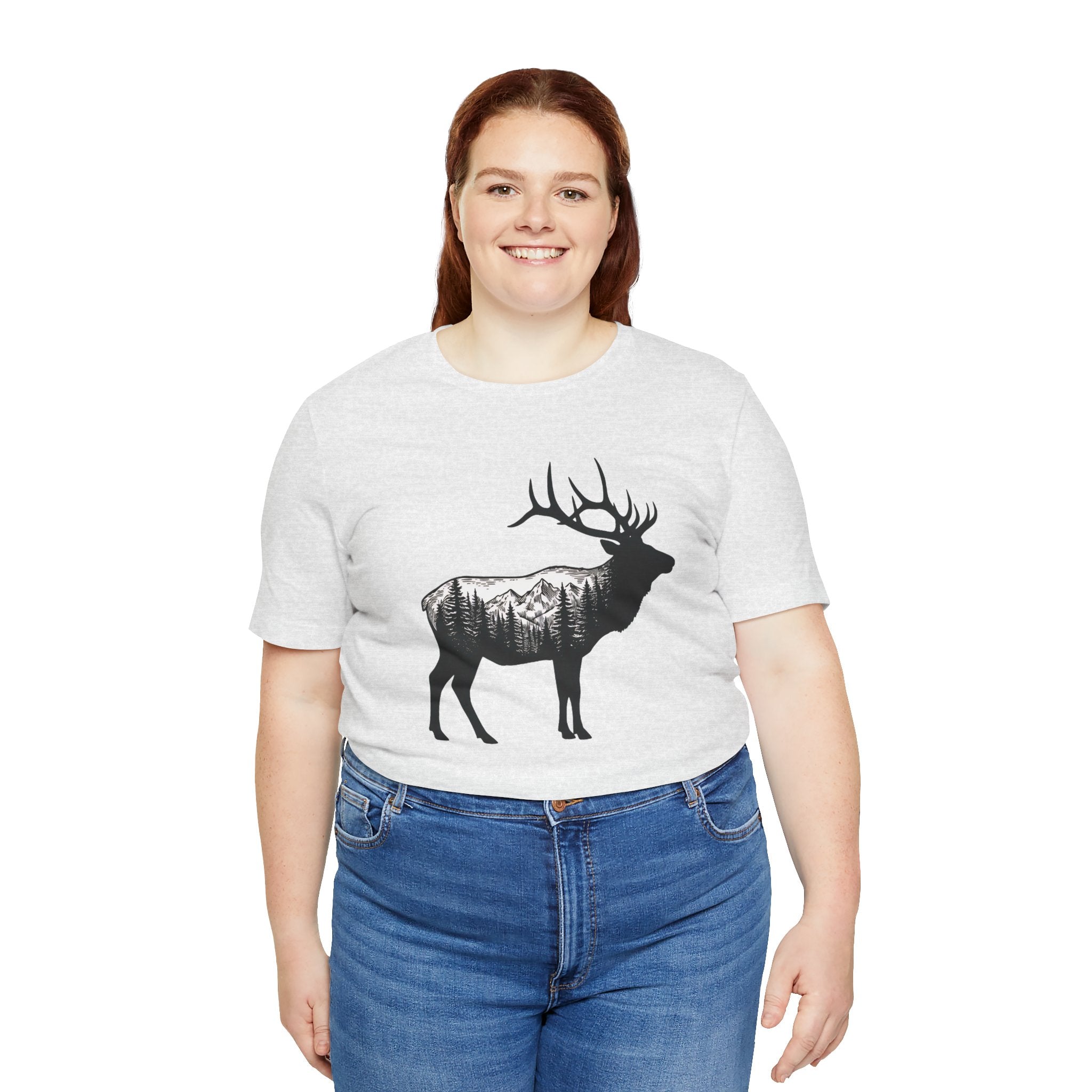 Elk Mountain Forest Silhouette | Nature Graphic Tee