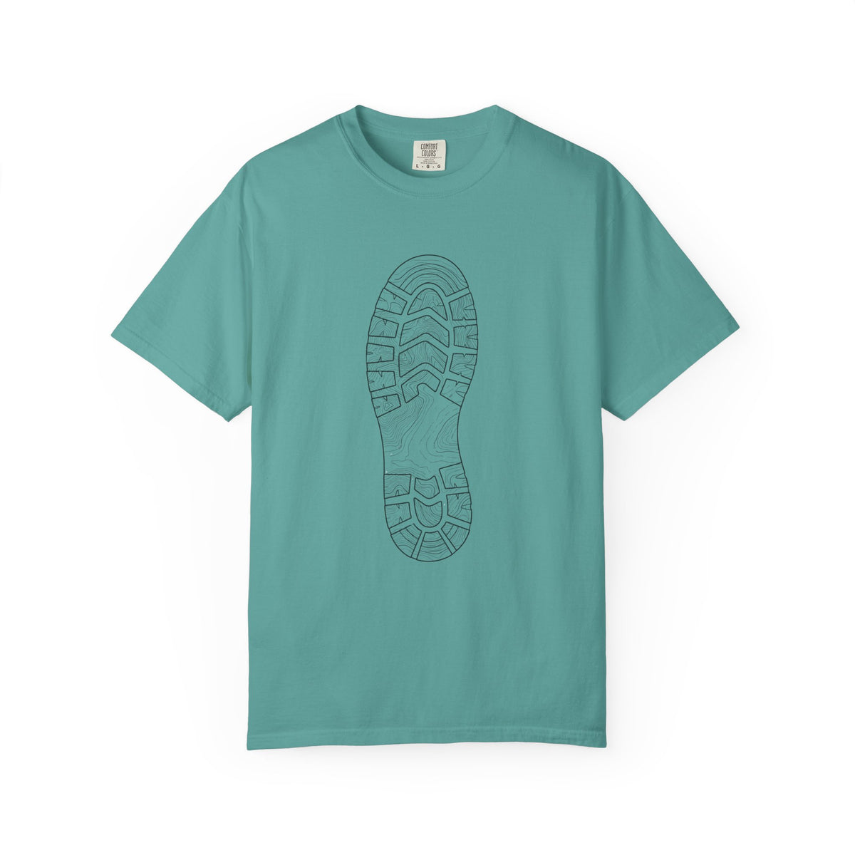 Sole Print T-Shirt — Minimal Boot Print Graphic Tee