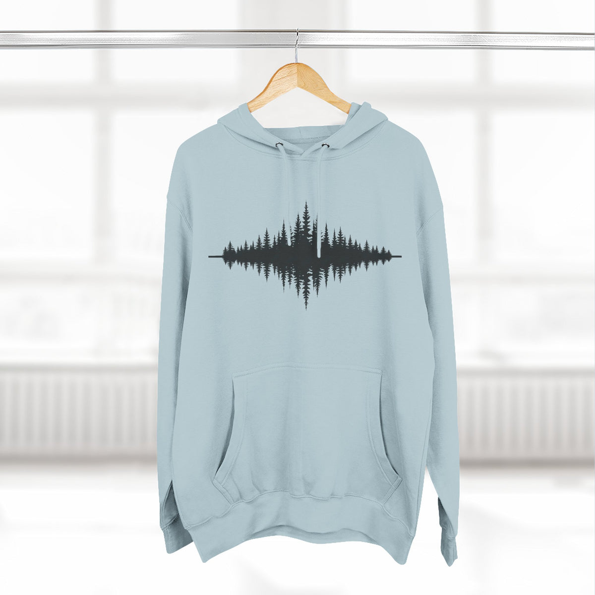 Forest Soundwave Hoodie — Minimal Nature Waveform Sweatshirt