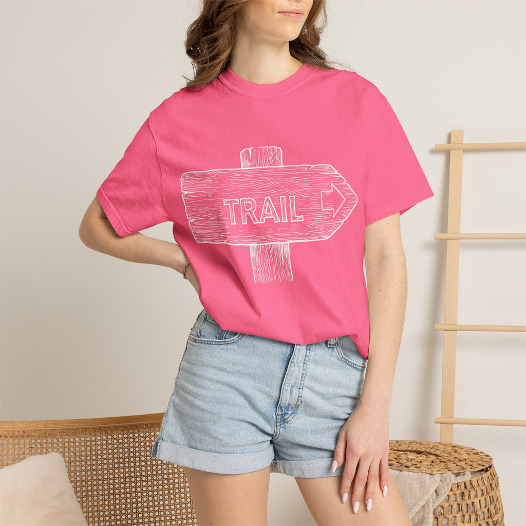 Trail Sign T-Shirt — Outdoor Hiking Direction Shirt